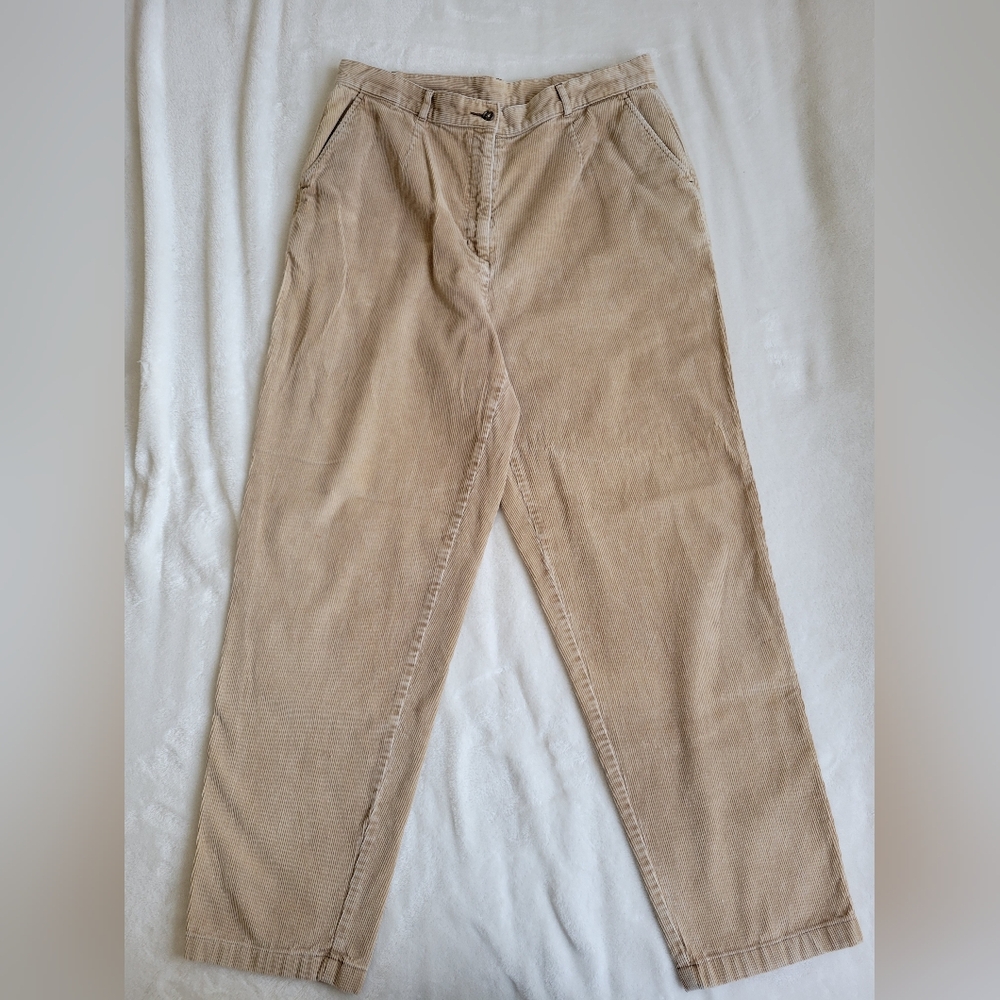 L.L. Bean Women's Beige Corduroy Pants Size 16